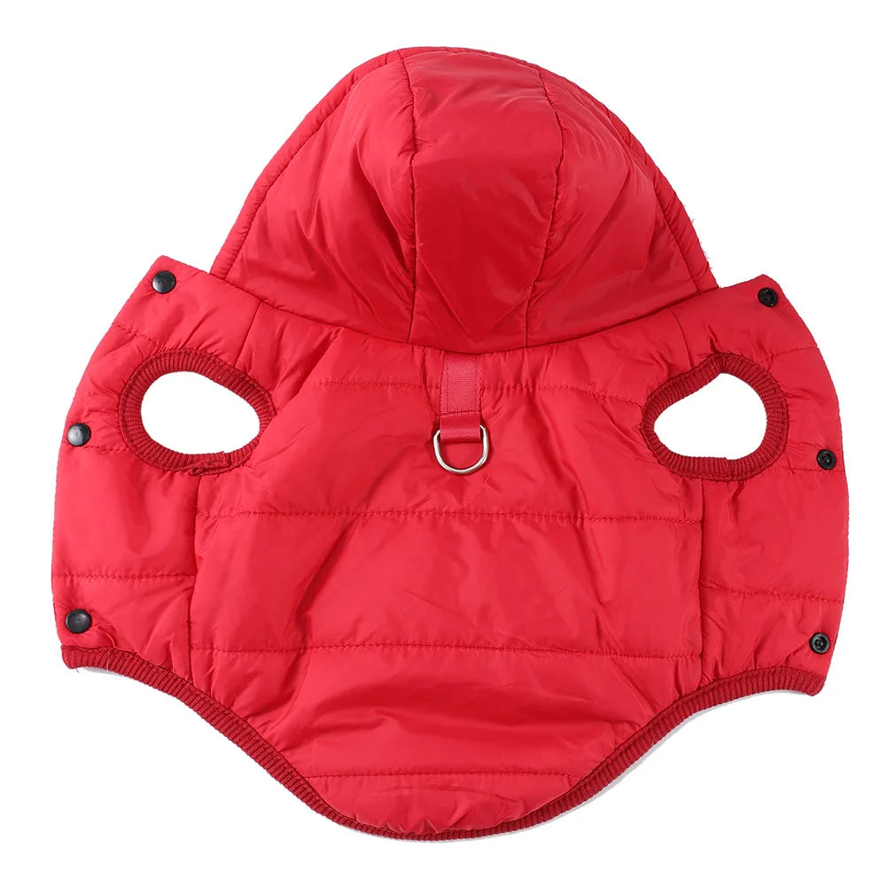 Winter Pet Jacket with Fleece Hooded Overalls