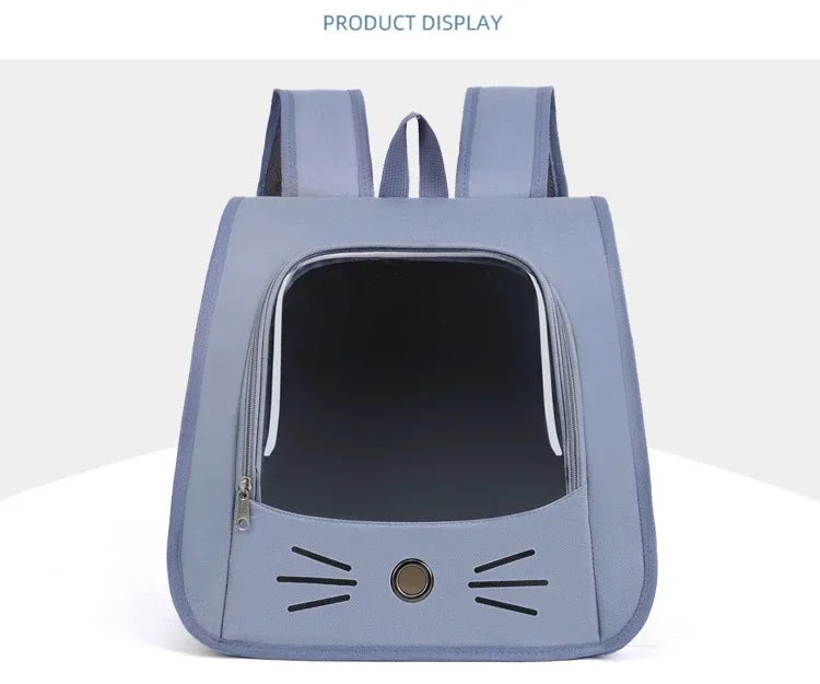 "Pet Carrier Backpack - Breathable Portable Cat and Small Dog Travel Bag for Outdoor Adventures"