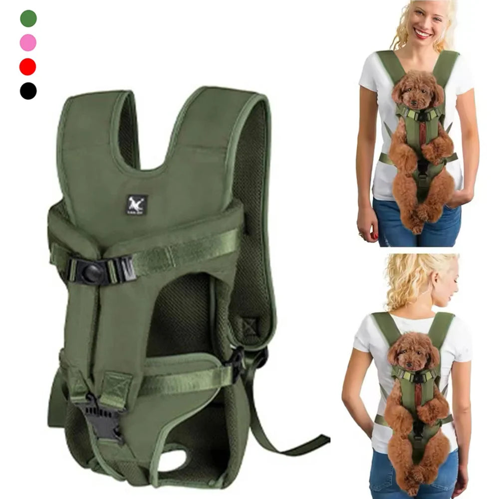 "Front-Facing Pet Carrier Backpack - Travel Bag for Small to Medium Dogs and Cats"
