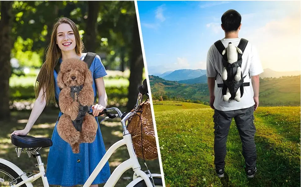 "Front-Facing Pet Carrier Backpack - Travel Bag for Small to Medium Dogs and Cats"