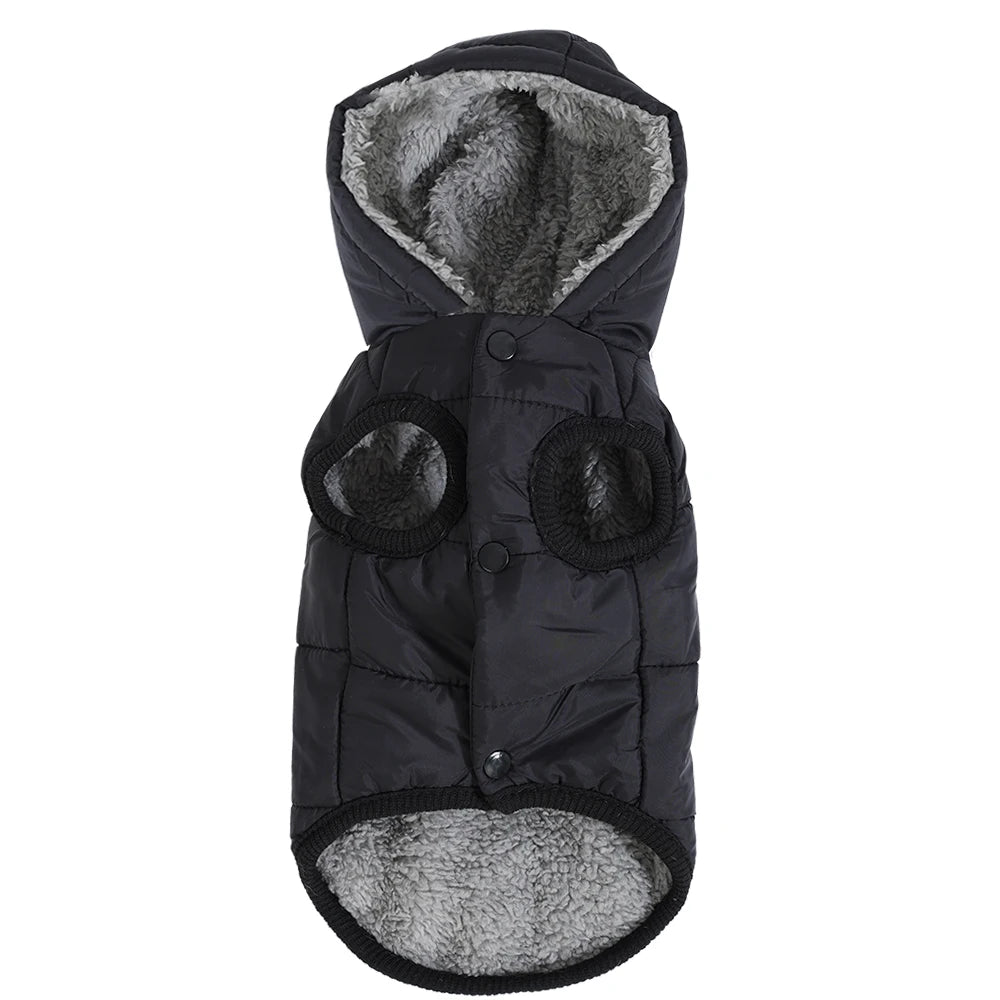 Winter Pet Jacket with Fleece Hooded Overalls