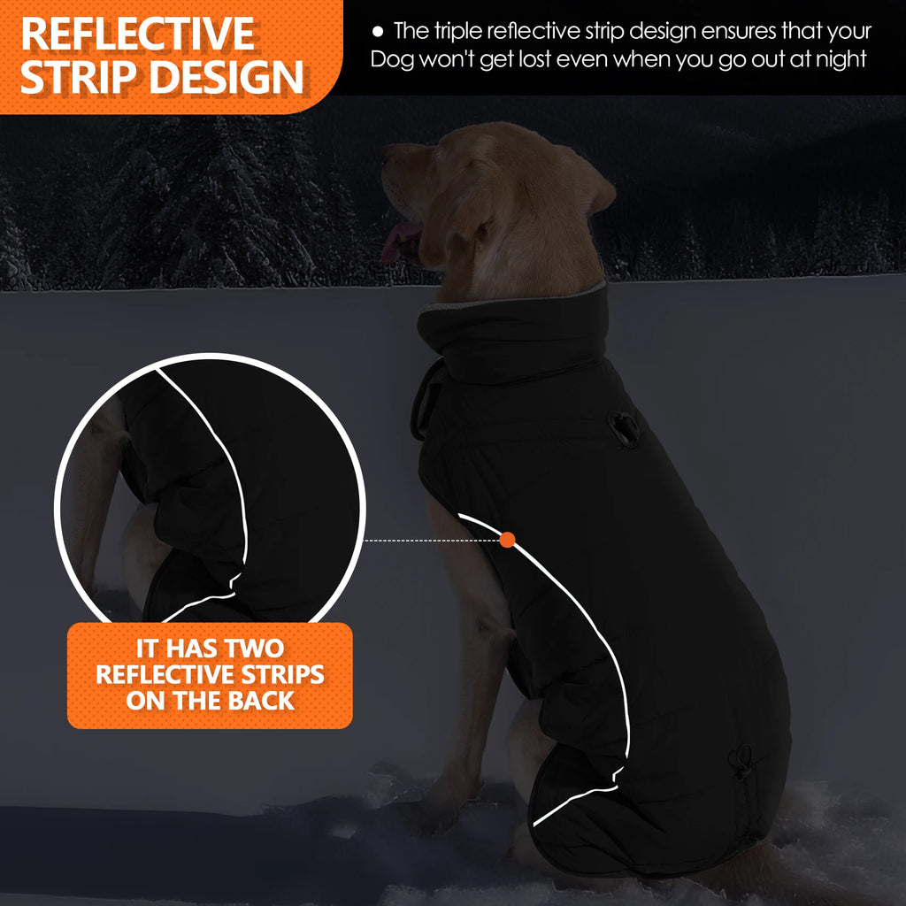 Waterproof Winter Dog Jacket with Turtleneck