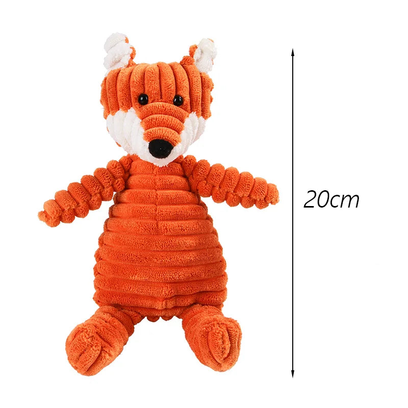 "Corduroy Squeaky Dog Chew Toy - Bite Resistant Puppy Toy for Small to Medium Dogs"