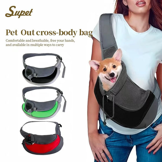 Crossbody Pet Carrier Bag for Small Dogs & Cats