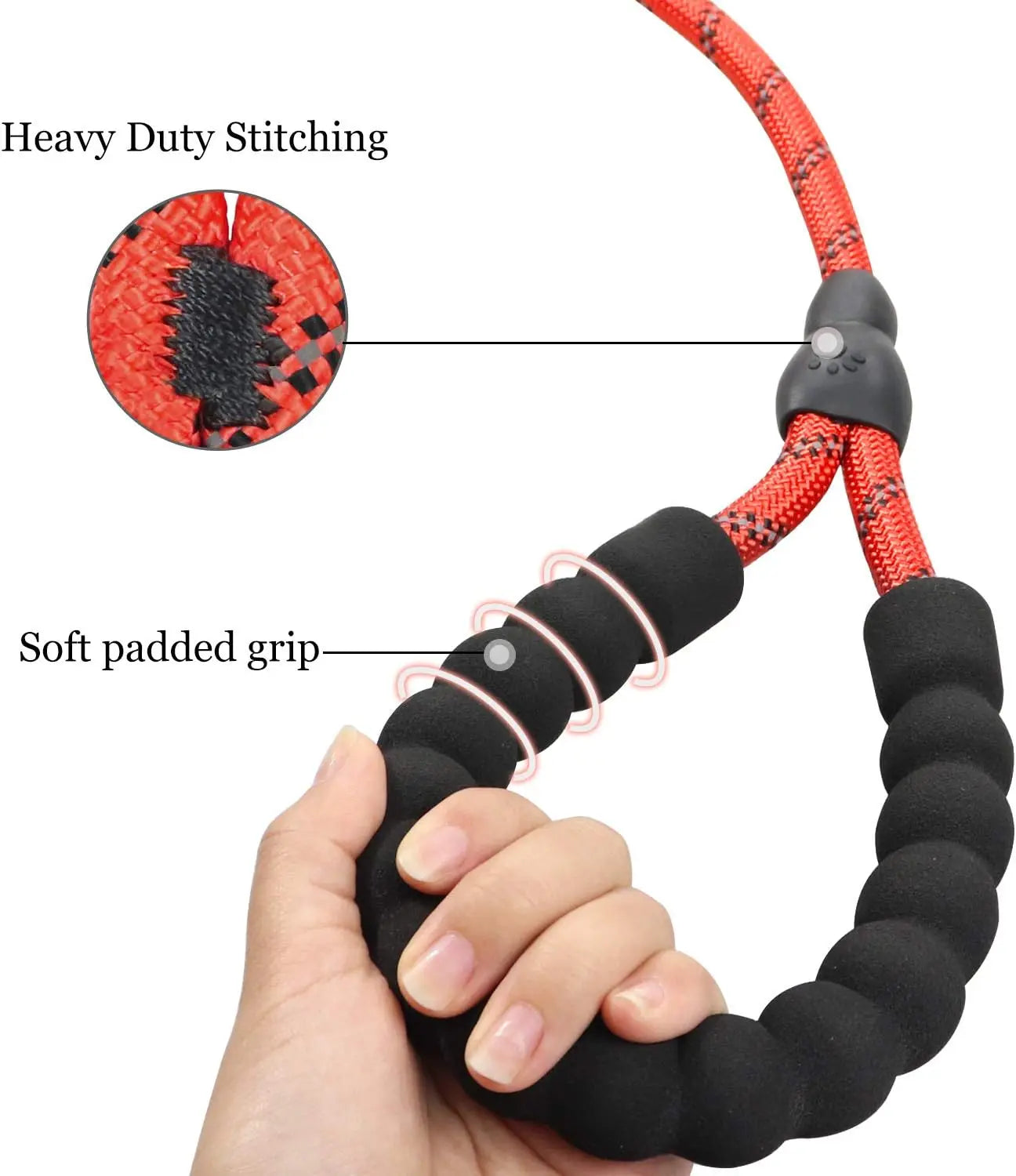 Dog leash, reflective at night, hand tight, suitable for large, medium, and small pet dogs