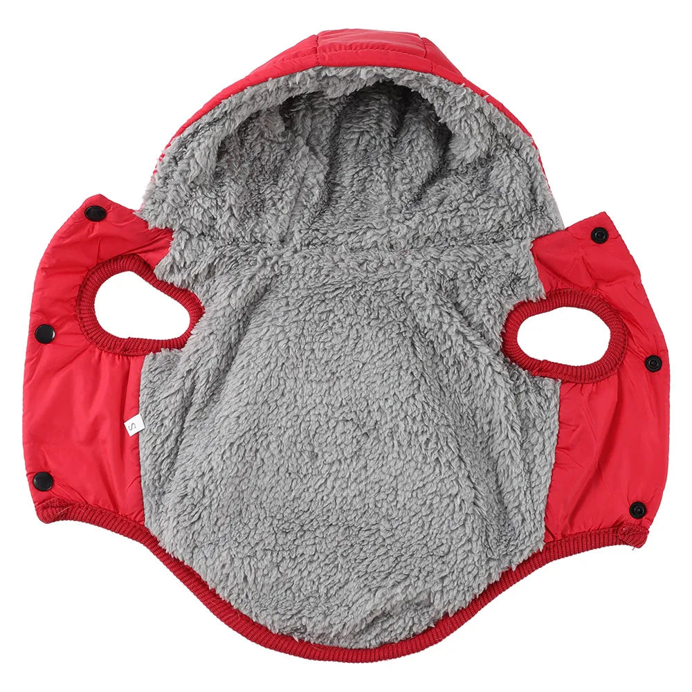Winter Pet Jacket with Fleece Hooded Overalls