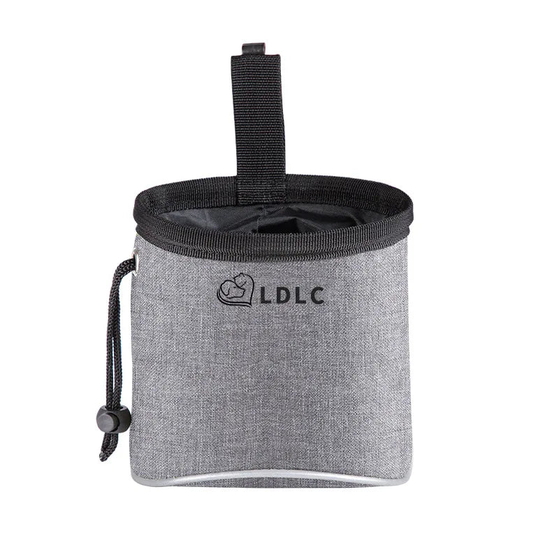 "Dog Training Treat Pouch with Poop Bag Dispenser - Multi-Pocket Bag for Treats, Toys, and Kibble"