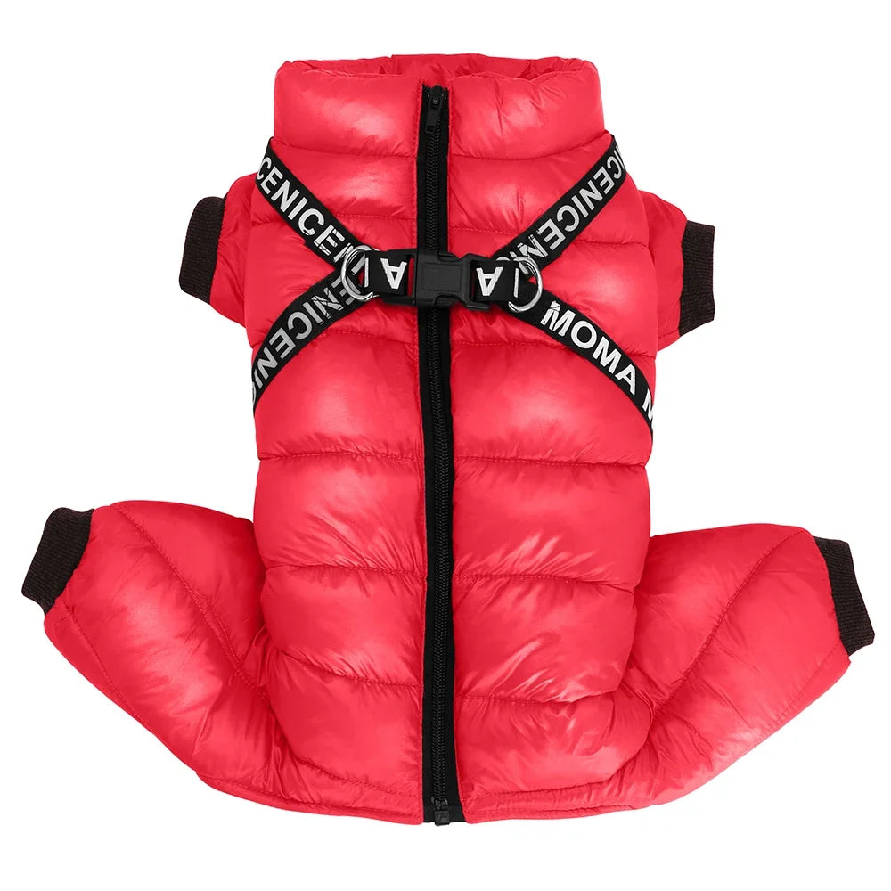 Winter Dog Clothes with Built-in Harness