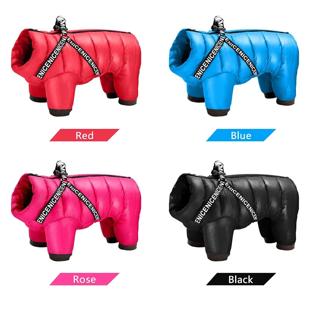 Winter Dog Clothes with Built-in Harness