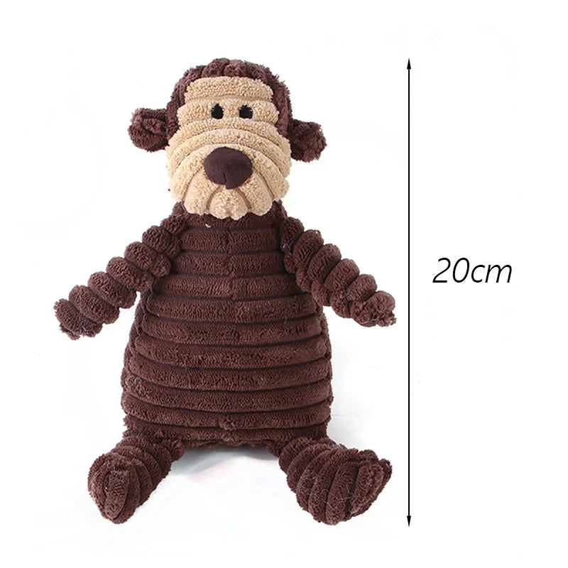 "Corduroy Squeaky Dog Chew Toy - Bite Resistant Puppy Toy for Small to Medium Dogs"