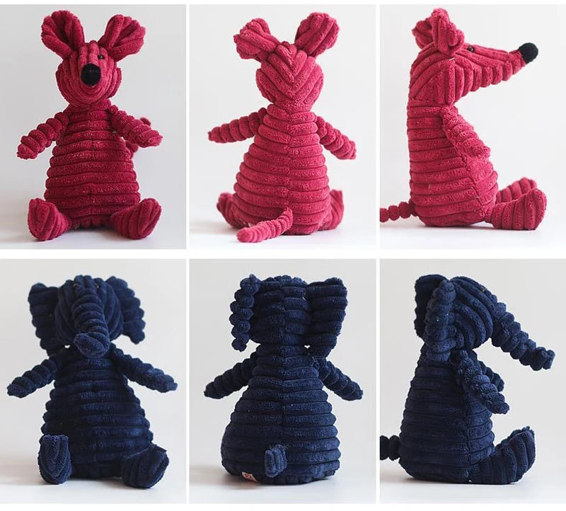 "Corduroy Squeaky Dog Chew Toy - Bite Resistant Puppy Toy for Small to Medium Dogs"