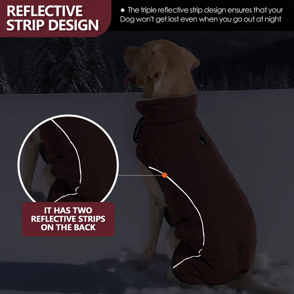 Waterproof Winter Dog Jacket with Turtleneck