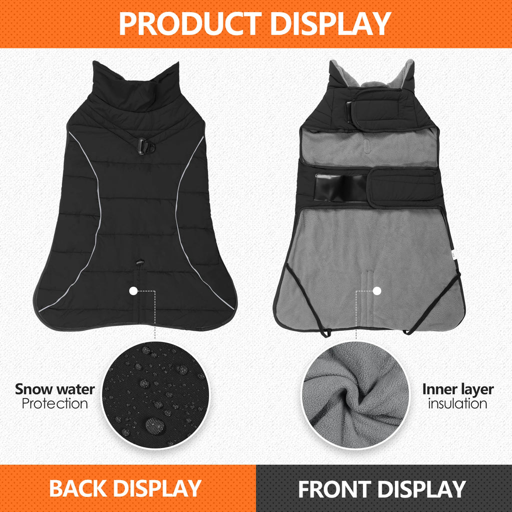 Waterproof Winter Dog Jacket with Turtleneck
