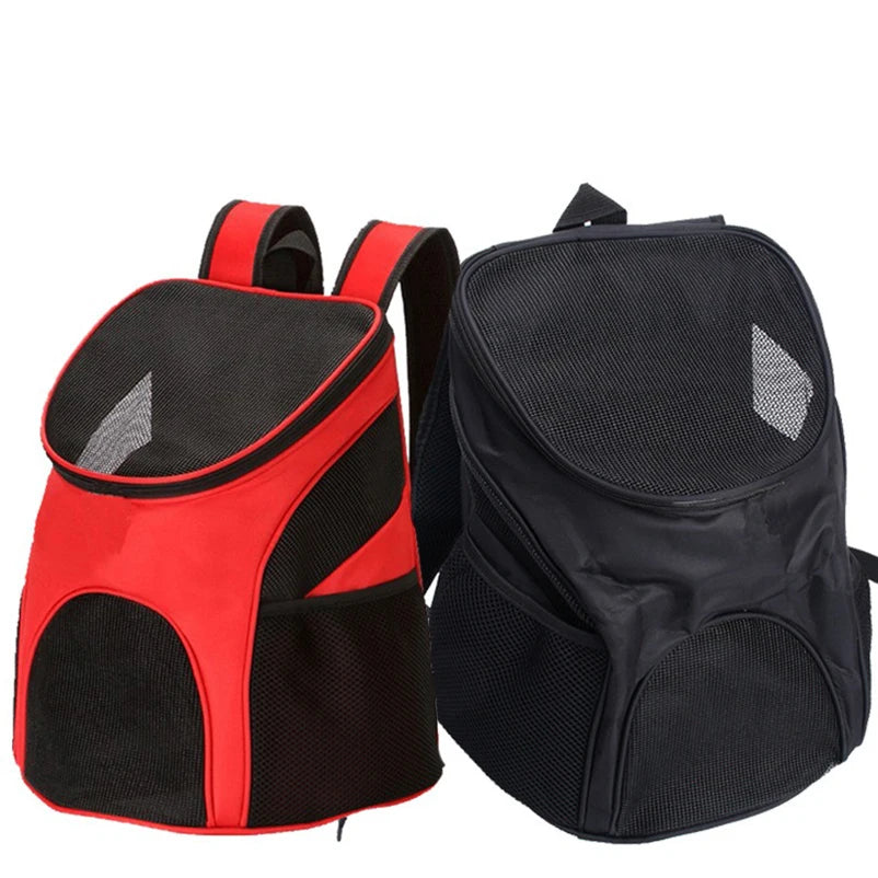 "Foldable Pet Travel Backpack - Breathable Carrier Bag for Cats and Dogs on the Go"
