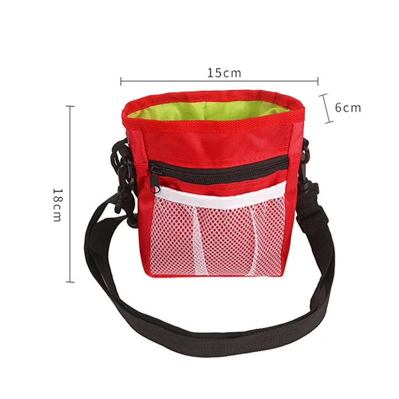 "Pet Training Treat Pouch - Multifunctional Crossbody Waist Bag for Dog Walking and Training"