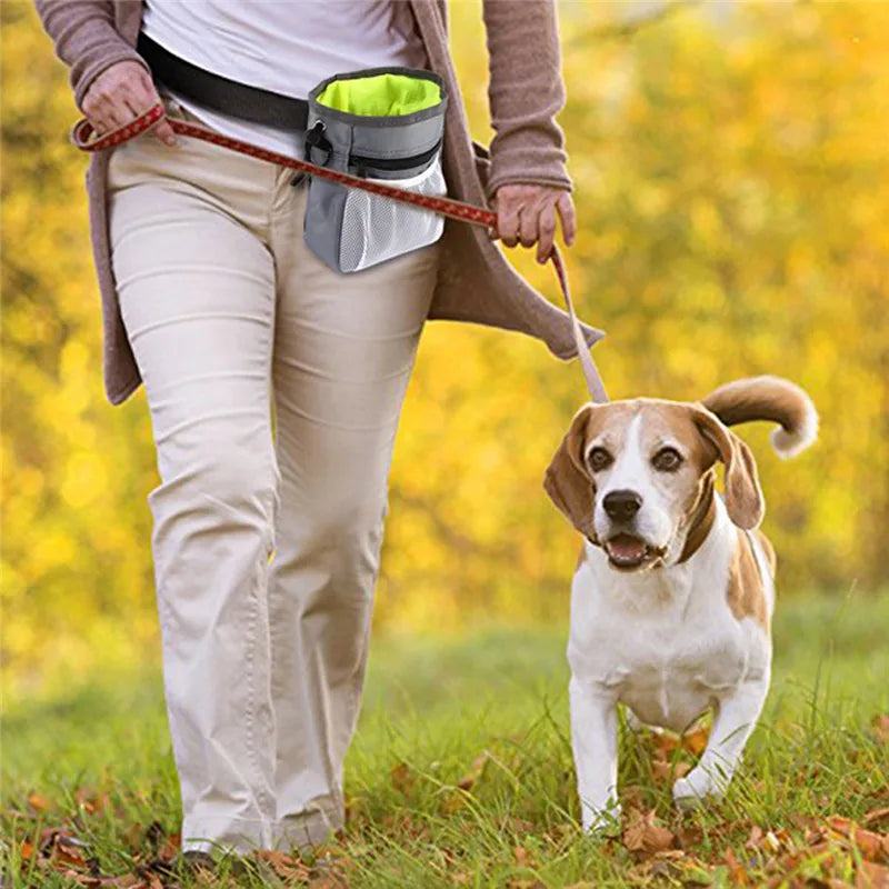 "Pet Training Treat Pouch - Multifunctional Crossbody Waist Bag for Dog Walking and Training"